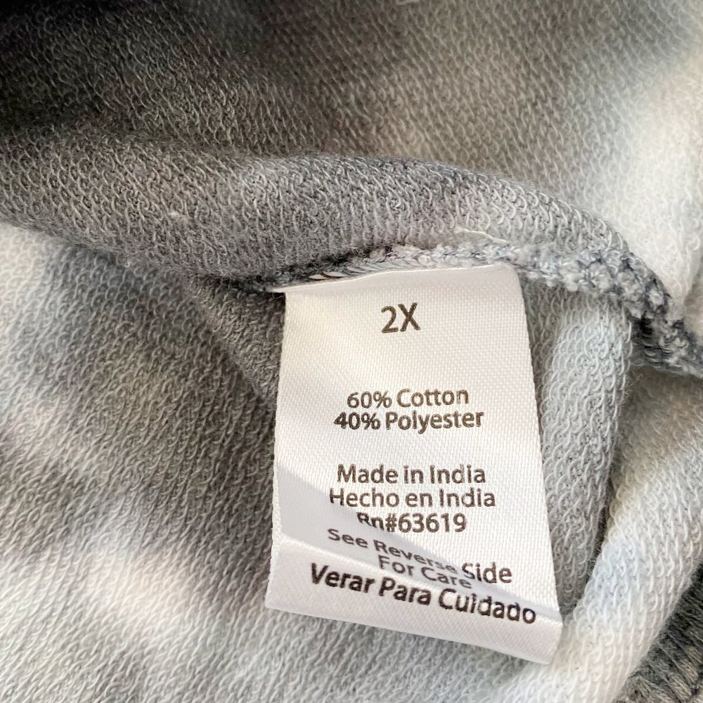 URBAN REBEL Women's Hoodie, Tie Dye Light Hooded Sweatshirt, Gray, 2X - Picture 8 of 9